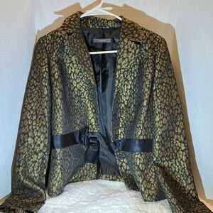 Liz Claiborne lined jacket, black and gold size 6